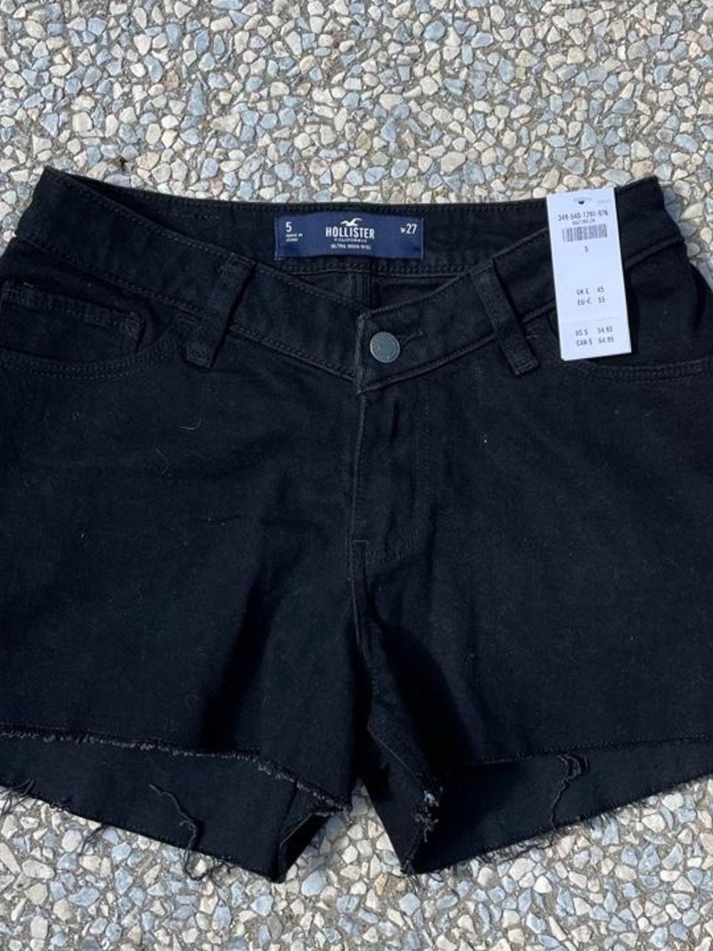 Hollister Black Denim High-Rise Shorts
